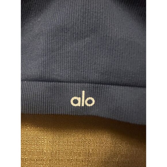 ALO Yago Semaless Ribbed Favorite Bra Navy No Padding Size Large - Picture 2 of 4